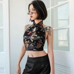 Unzzy Black Camisole Vest KF90430