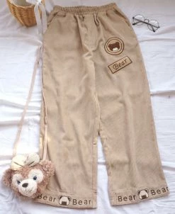 Unzzy HOT SALE Bear Corduroy Pants KF7611
