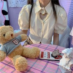 Unzzy HOT SALE Chic Puff Sleeve Shirt KF82754