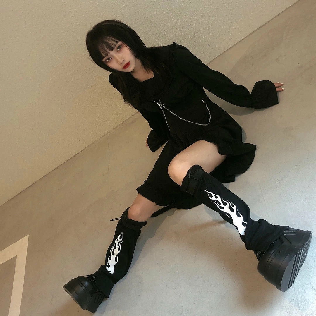 Unzzy Punk Black Socks Set KF9598 HOT SALE 3 Unzzy Punk Black Socks Set KF9598 HOT SALE