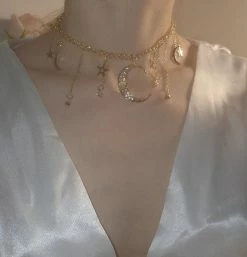 Unzzy Fantasy Star And Moon Clavicle Chain KF50077