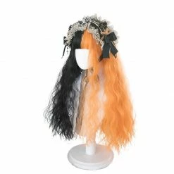 Unzzy HOT SALE Black + Orange Wig KF81188