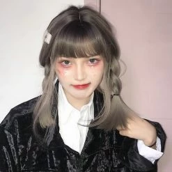 Unzzy Aoki Linen Gray Wig KF9616