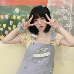 Unzzy Blue Denim Suspender Dress KF50144