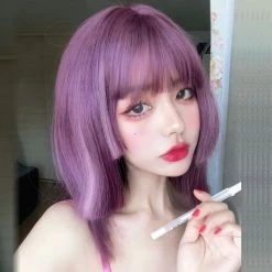 Unzzy HOT SALE PURPLE STRAIGHT WIG KF82245