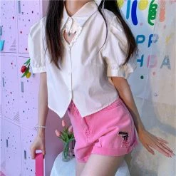 Unzzy HOT SALE Chic Puff Sleeve Shirt KF82754