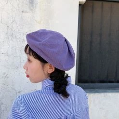Unzzy Purple Beret Hat KF9336 HOT SALE