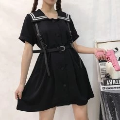 Unzzy HOT SALE Navy Black Dress KF9351