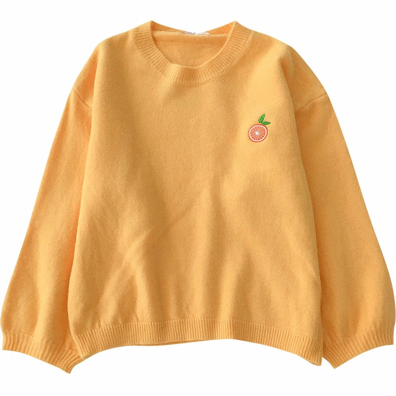 Unzzy Fruit Embroidered Sweater KF9536 5 Unzzy Fruit Embroidered Sweater KF9536