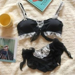 Unzzy HOT SALE Lolita Black Bra Set Suit KF825255