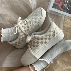 Unzzy Plaid Canvas Shoes KF81679