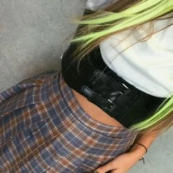 Unzzy HOT SALE Punk Black Vest KF90302 9 Unzzy HOT SALE Punk Black Vest KF90302