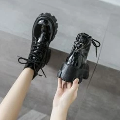 Unzzy HOT SALE Black Martin Boots KF81714 12 Unzzy HOT SALE Black Martin Boots KF81714