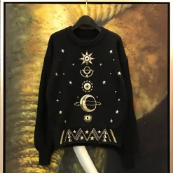 Unzzy Chic Embroidered Sweater KF90117 HOT SALE