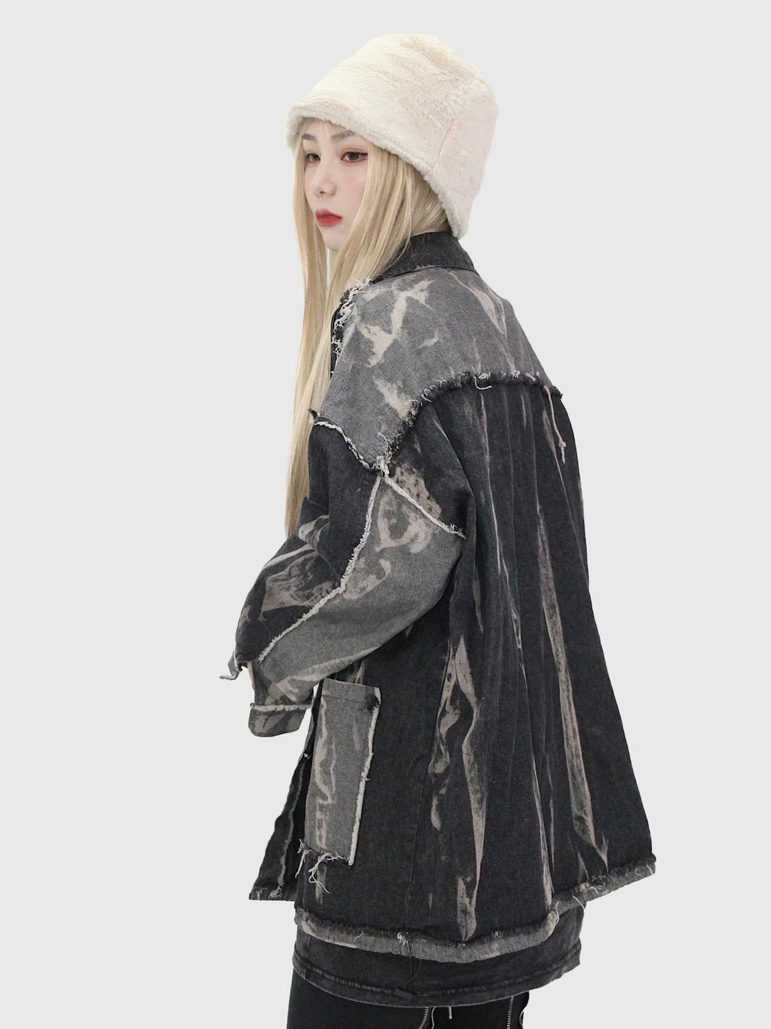 Unzzy Ulzzang Denim Jacket KF81475 4 Unzzy Ulzzang Denim Jacket KF81475