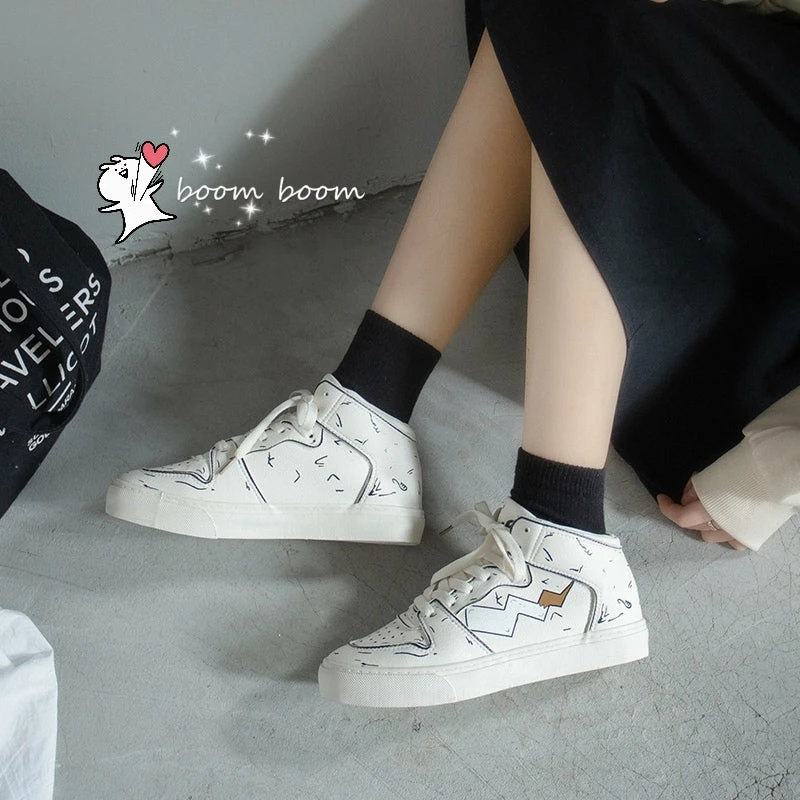 Unzzy Ulzzang Graffiti Shoes KF9498 HOT SALE 2 Unzzy Ulzzang Graffiti Shoes KF9498 HOT SALE
