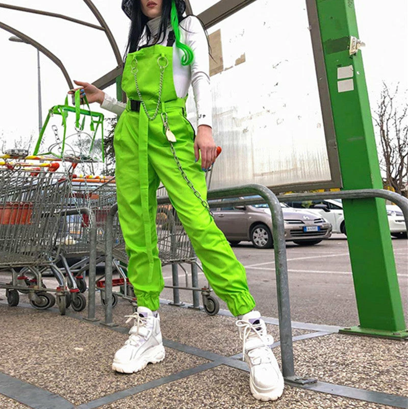Unzzy HOT SALE Grunge Green Strap Pants KF90760 2 Unzzy HOT SALE Grunge Green Strap Pants KF90760