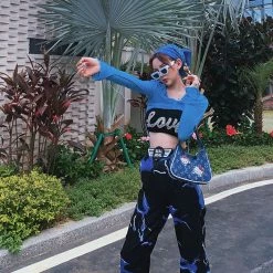 Unzzy Dark Straight-leg Pants KF82193 HOT SALE