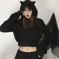 Unzzy HOT SALE DARK PUNK Cat Ear Hoodie KF82234
