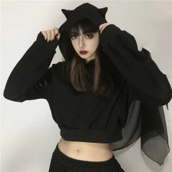Unzzy HOT SALE DARK PUNK Cat Ear Hoodie KF82234