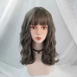 Unzzy HOT SALE Aoki Linen Gray Wig KF81238