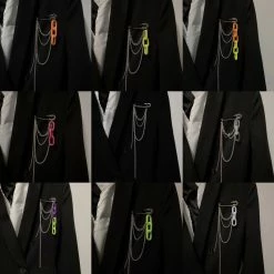 Unzzy Long Chain Color Brooch KF82294