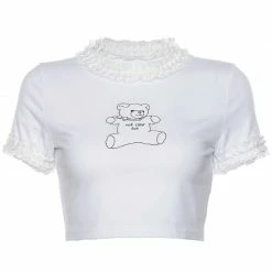 Unzzy Bear Lace T-shirt KF9298 HOT SALE