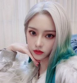 Unzzy Silver Green Gradient Wig KF81085 HOT SALE