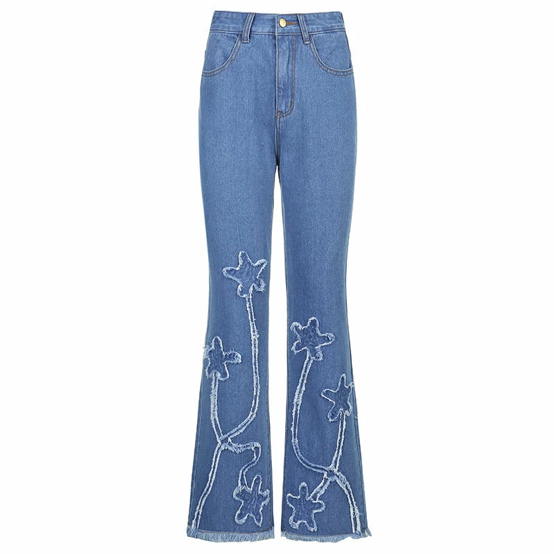 Unzzy Star Print Jeans Pants KF25021 5 Unzzy Star Print Jeans Pants KF25021
