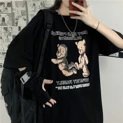 Unzzy Bear Print T-shirt KF81169 HOT SALE