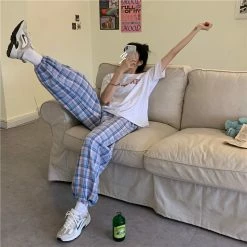 Unzzy Casual Plaid Pants KF81784