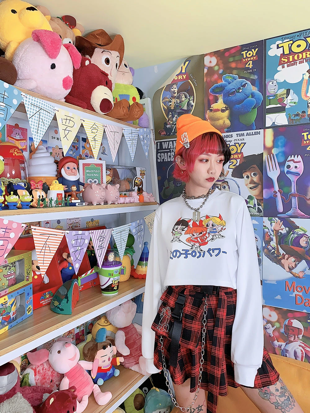 Unzzy HOT SALE Red Plaid Pleated Skirt KF9557 4 Unzzy HOT SALE Red Plaid Pleated Skirt KF9557