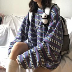 Unzzy Unisex Striped T-shirt KF81502 HOT SALE