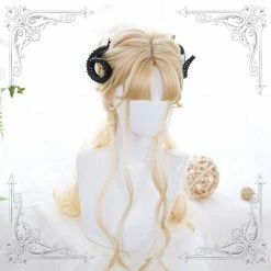 Unzzy HOT SALE Golden Long Roll Wig KF90552