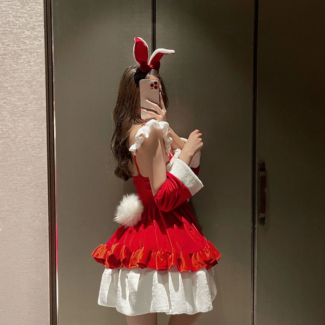 Unzzy Christmas Bow Dress (4-PIECE SET)Kf82474 5 Unzzy Christmas Bow Dress (4-PIECE SET)Kf82474