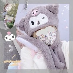 Unzzy Cute Cartoon Scarf Gloves KF82559