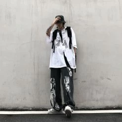 Unzzy Unisex Patch Jeans KF81390 HOT SALE