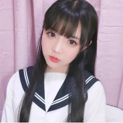 Unzzy HOT SALE Black Long Straight Wig Set KF90408