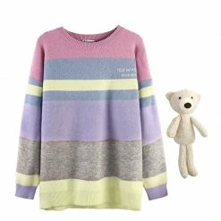 Unzzy Striped Long Sleeve Sweater KF50010 HOT SALE