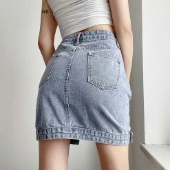 Unzzy HOT SALE Asymmetric Denim Skirt KF81546 7 Unzzy HOT SALE Asymmetric Denim Skirt KF81546