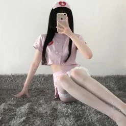 Unzzy Nurse Pleated Skirt Suit KF82018 HOT SALE 7 Unzzy Nurse Pleated Skirt Suit KF82018 HOT SALE