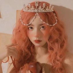 Unzzy Orange Long Curly Wig KF82043