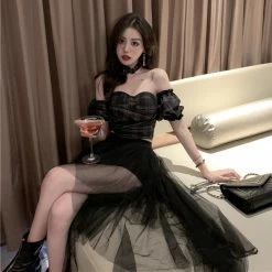 Unzzy HOT SALE Plaid Tube Top + Mesh Skirt KF81380 7 Unzzy HOT SALE Plaid Tube Top + Mesh Skirt KF81380