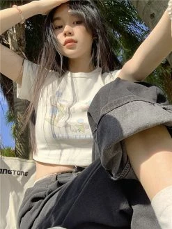 Unzzy HOT SALE Cute Cartoon Print T-shirt KF82825