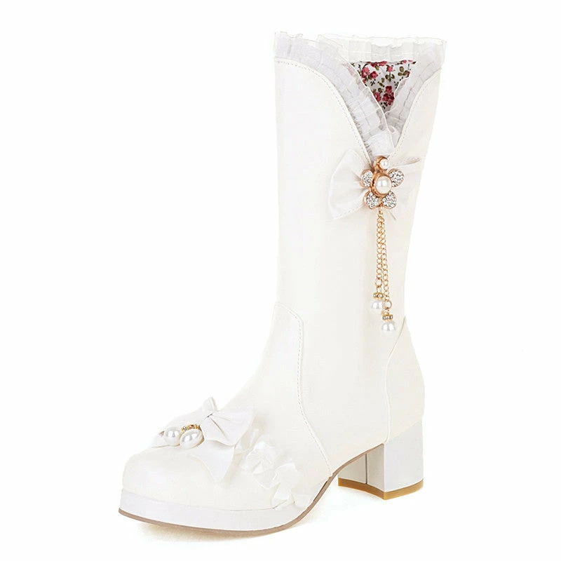 Unzzy Lolita Bow Boots KF9255 HOT SALE 5 Unzzy Lolita Bow Boots KF9255 HOT SALE