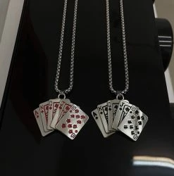 Unzzy Playing Card Pendant Necklace KF81035