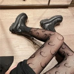 Unzzy Moon Print Fishnet Stockings KF82409