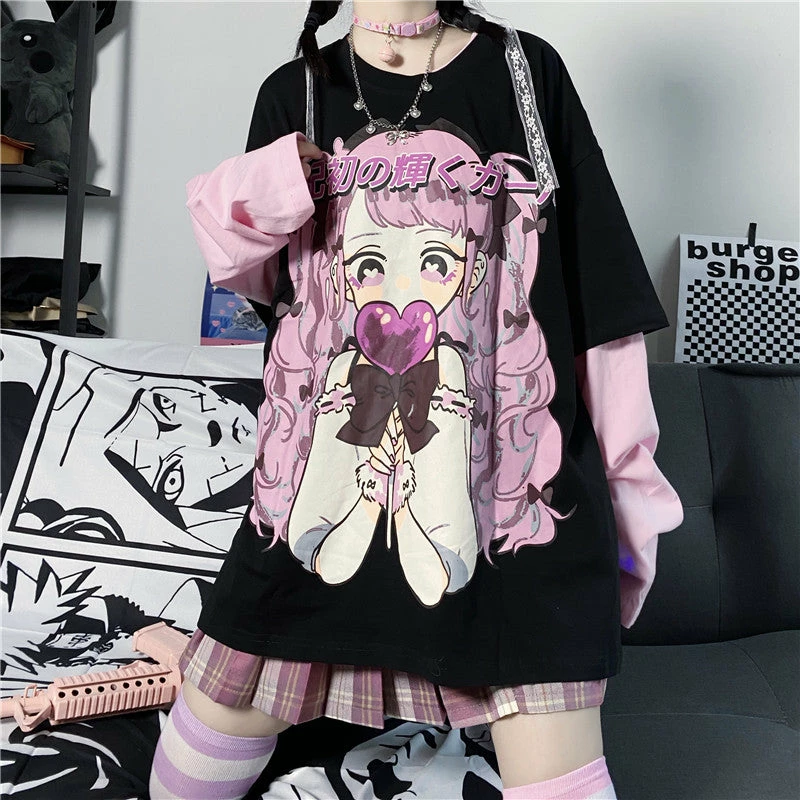 Unzzy Harajuku Cartoon T-shirt KF81756 HOT SALE 5 Unzzy Harajuku Cartoon T-shirt KF81756 HOT SALE