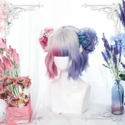Unzzy Blue Pink Short Wig KF81230 HOT SALE