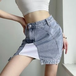 Unzzy HOT SALE Asymmetric Denim Skirt KF81546 8 Unzzy HOT SALE Asymmetric Denim Skirt KF81546